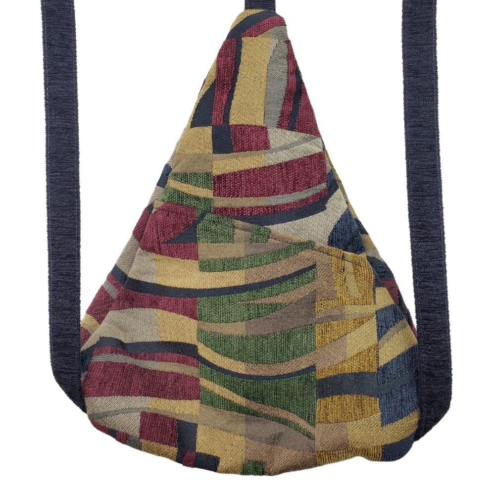 Erda Multicolor Patchwork Tapestry Triangle Backp… - image 4